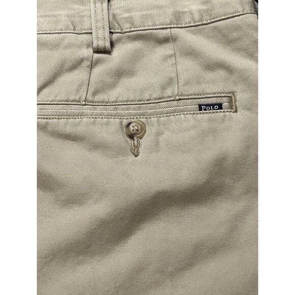 Polo Ralph Lauren Shorts Mens W36 Chino Khaki Beige Flat Front Slash Pocket Golf - Picture 11 of 12